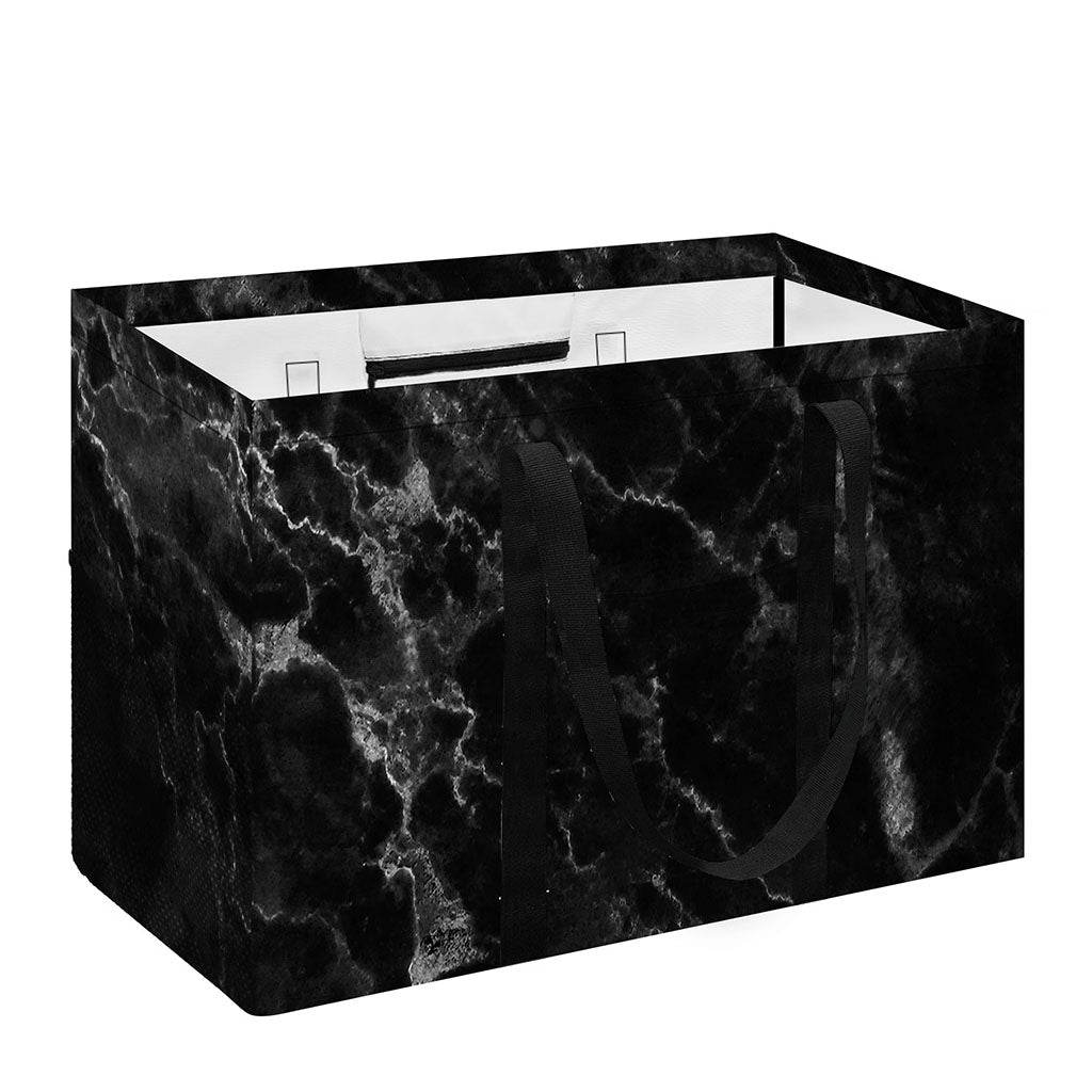 Black White Smoke Marble Print Utility Tote Bag