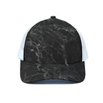 Black White Smoke Marble Print White Mesh Trucker Cap