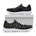 Black White Smoke Marble Print White Running Shoes