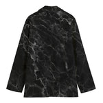 Black White Smoke Marble Print Women's Blazer