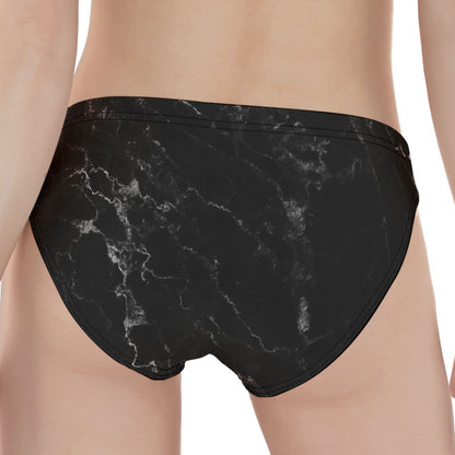Black White Smoke Marble Print Women's Panties
