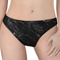 Black White Smoke Marble Print Women's Thong