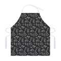 Black White Surfing Pattern Print Adjustable Apron