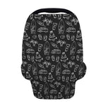 Black White Surfing Pattern Print Baby Seat Cover
