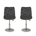 Black White Surfing Pattern Print Bar Stool Covers