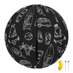 Black White Surfing Pattern Print Basketball
