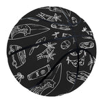 Black White Surfing Pattern Print Basketball