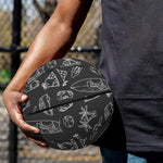Black White Surfing Pattern Print Basketball