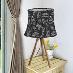 Black White Surfing Pattern Print Bell Lamp Shade