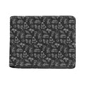 Black White Surfing Pattern Print Bifold Wallet