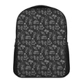 Black White Surfing Pattern Print Casual Backpack