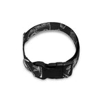 Black White Surfing Pattern Print Dog Collar