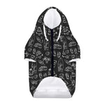 Black White Surfing Pattern Print Dog Zip Up Hoodie