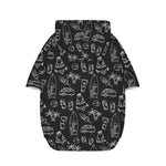 Black White Surfing Pattern Print Dog Zip Up Hoodie