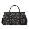 Black White Surfing Pattern Print Duffel Bag