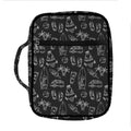 Black White Surfing Pattern Print Front Pocket Bible Bag