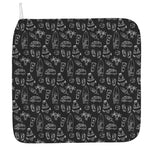 Black White Surfing Pattern Print Hand Towel