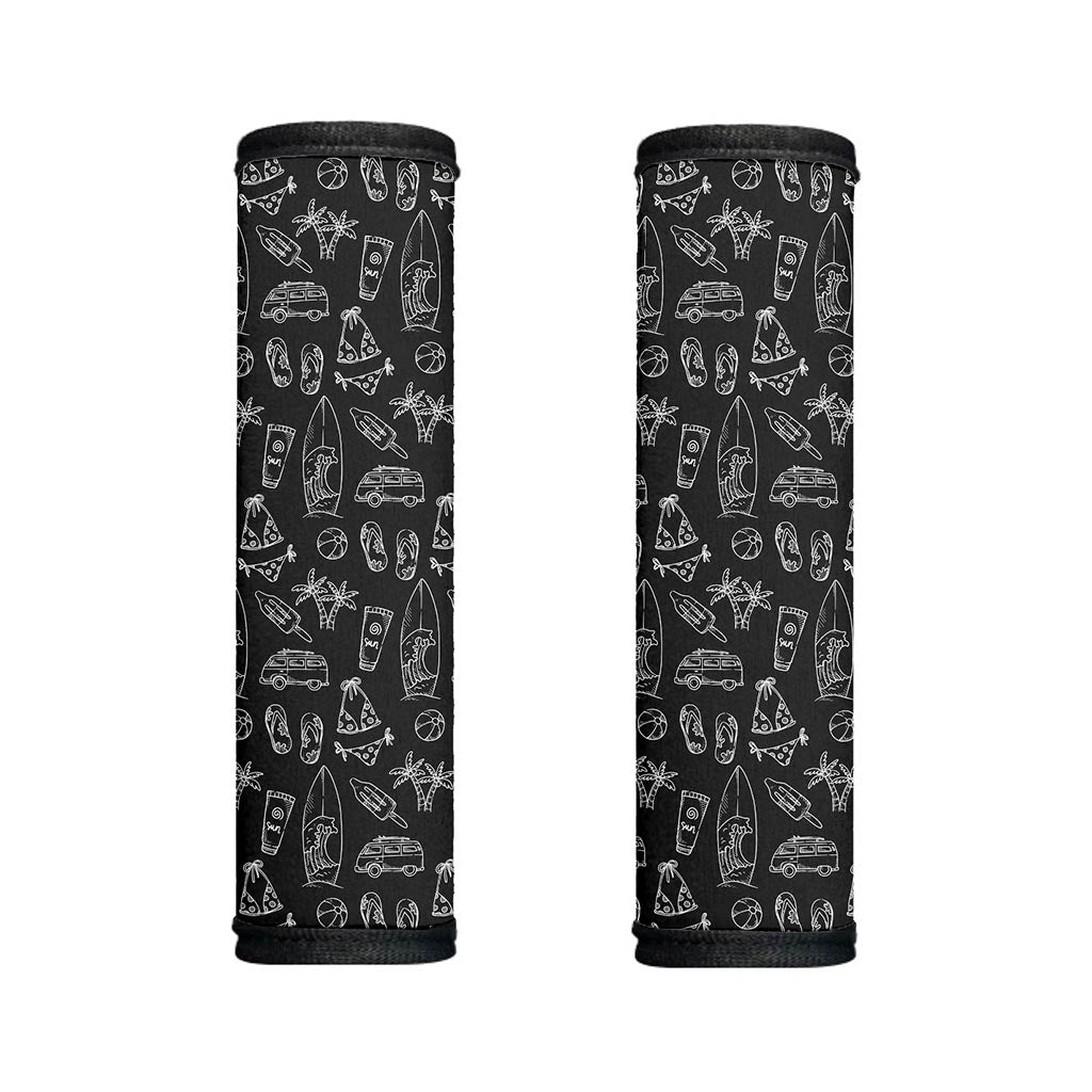 Black White Surfing Pattern Print Handle Covers