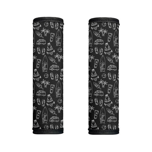 Black White Surfing Pattern Print Handle Covers