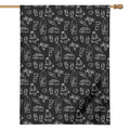 Black White Surfing Pattern Print House Flag