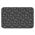 Black White Surfing Pattern Print Indoor Door Mat