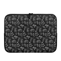 Black White Surfing Pattern Print Laptop Sleeve