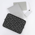 Black White Surfing Pattern Print Laptop Sleeve