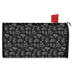 Black White Surfing Pattern Print Mailbox Cover