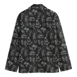 Black White Surfing Pattern Print Men's Blazer