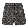 Black White Surfing Pattern Print Men's Swim Trunks