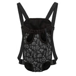 Black White Surfing Pattern Print Pet Carrier Backpack