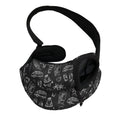 Black White Surfing Pattern Print Pet Sling Carrier