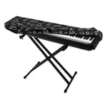 Black White Surfing Pattern Print Piano Keyboard Cover