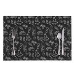 Black White Surfing Pattern Print Placemat