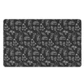 Black White Surfing Pattern Print Polyester Doormat