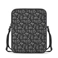 Black White Surfing Pattern Print Rectangular Crossbody Bag