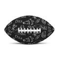 Black White Surfing Pattern Print Rugby Ball