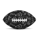 Black White Surfing Pattern Print Rugby Ball