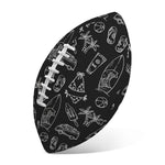 Black White Surfing Pattern Print Rugby Ball