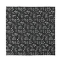 Black White Surfing Pattern Print Silk Bandana