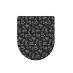 Black White Surfing Pattern Print Toilet Lid Cover