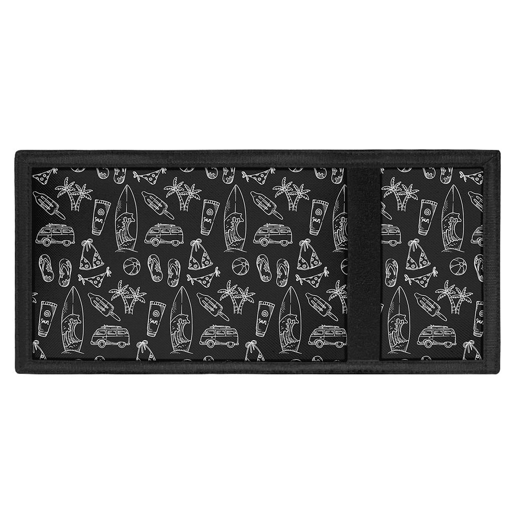 Black White Surfing Pattern Print Trifold Wallet