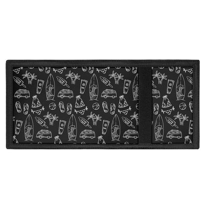 Black White Surfing Pattern Print Trifold Wallet
