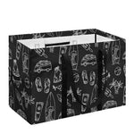 Black White Surfing Pattern Print Utility Tote Bag