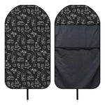 Black White Surfing Pattern Print Waterproof Car Seat Cover