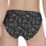 Black White Surfing Pattern Print Women's Panties