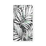 Black White Tropical Leaf Pattern Print Baby Crib Sheet