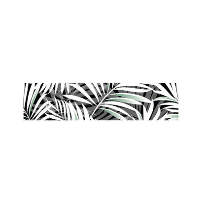 Black White Tropical Leaf Pattern Print Bed Runner