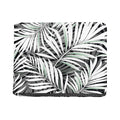 Black White Tropical Leaf Pattern Print Bifold Wallet