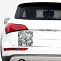 Black White Tropical Leaf Pattern Print Car Sticker